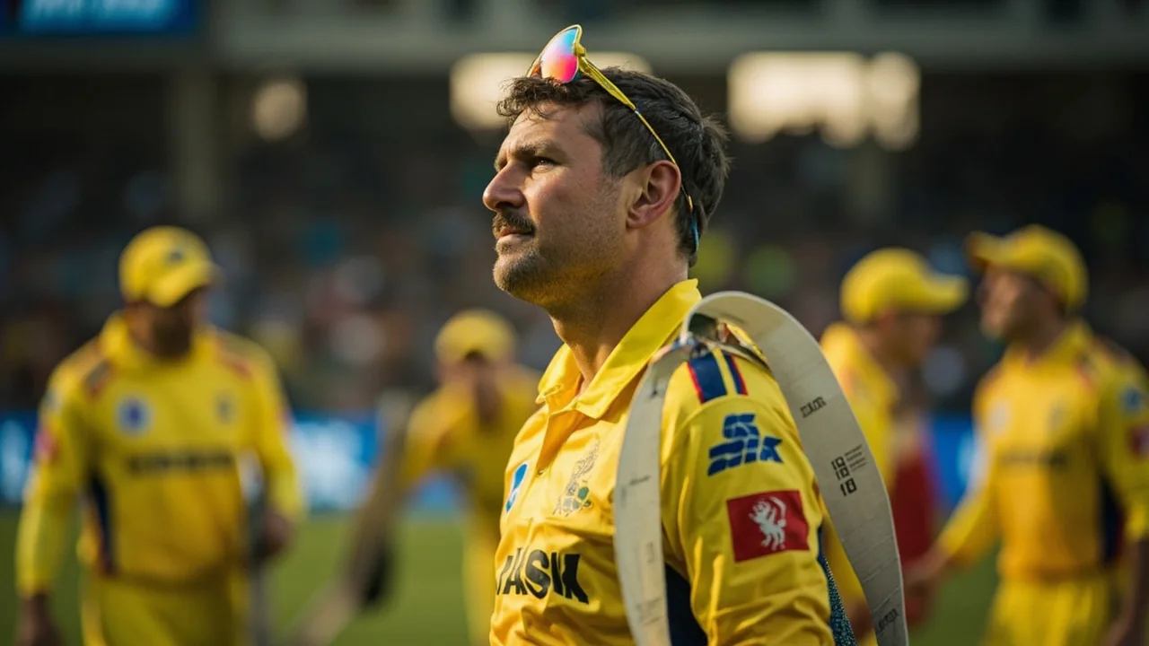 CSK fielders set their positions during a powerplay over at the MA Chidambaram stadium